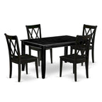 Table de salle à manger avec table de cuisine rectangulaire et chaises de salle à manger, noir