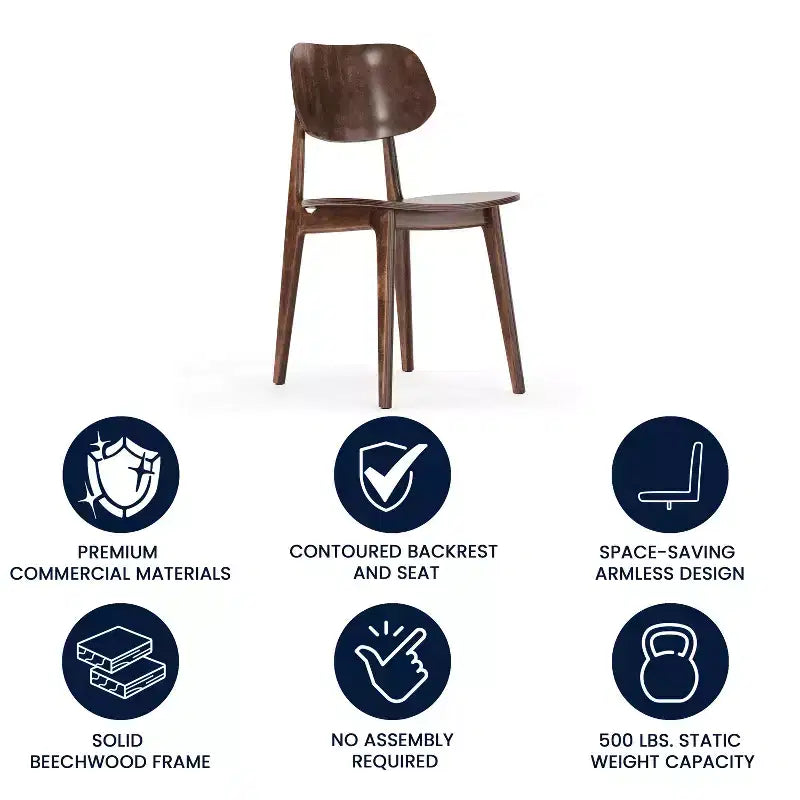Chaise de salle à manger en bois massif de qualité commerciale Flash Furniture Verona avec dossier ovale incurvé