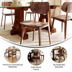 Chaise de salle à manger en bois massif de qualité commerciale Flash Furniture Verona avec dossier ovale incurvé
