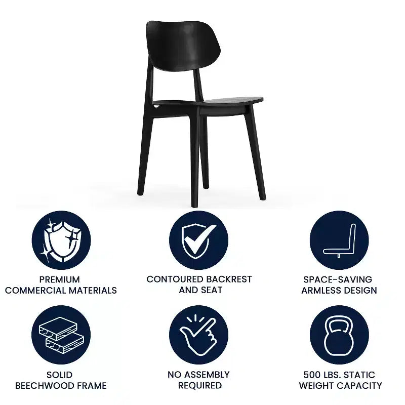 Chaise de salle à manger en bois massif de qualité commerciale Flash Furniture Verona avec dossier ovale incurvé