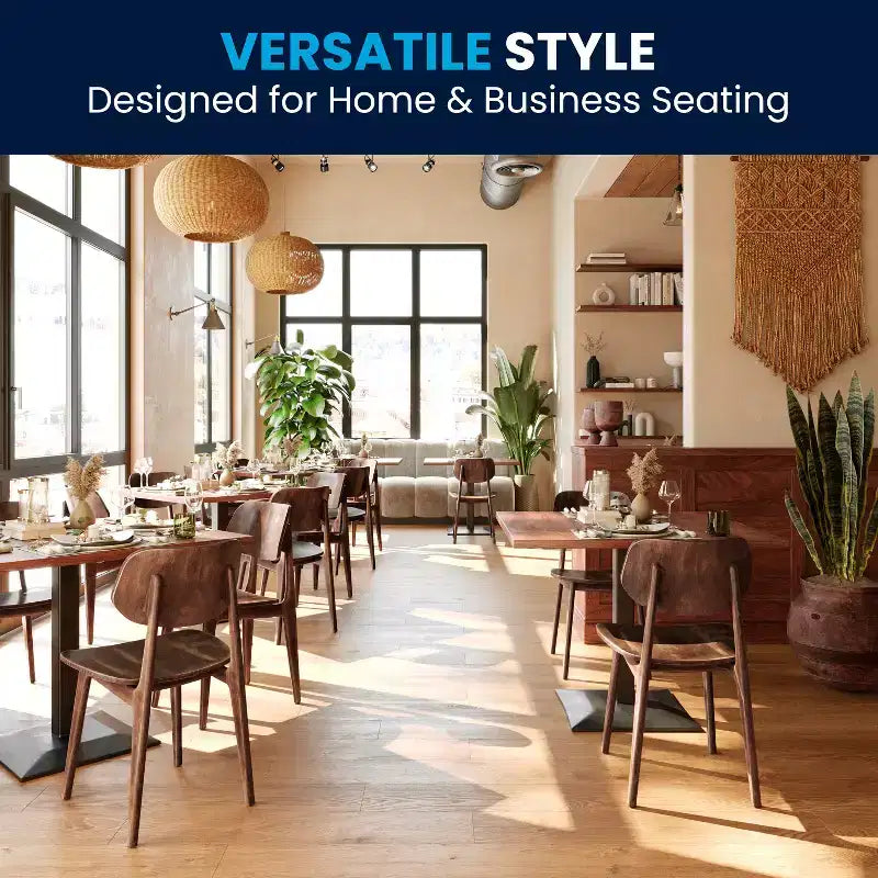 Chaise de salle à manger en bois massif de qualité commerciale Flash Furniture Verona avec dossier ovale incurvé