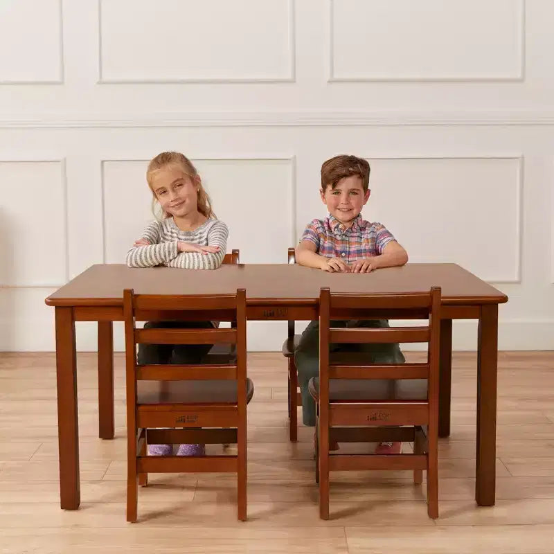 Table rectangulaire en bois dur ECR4Kids de 76,2 cm x 121,9 cm avec pieds de 55,9 cm, meubles pour enfants