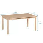 Table rectangulaire en bois dur ECR4Kids de 76,2 cm x 121,9 cm avec pieds de 55,9 cm, meubles pour enfants