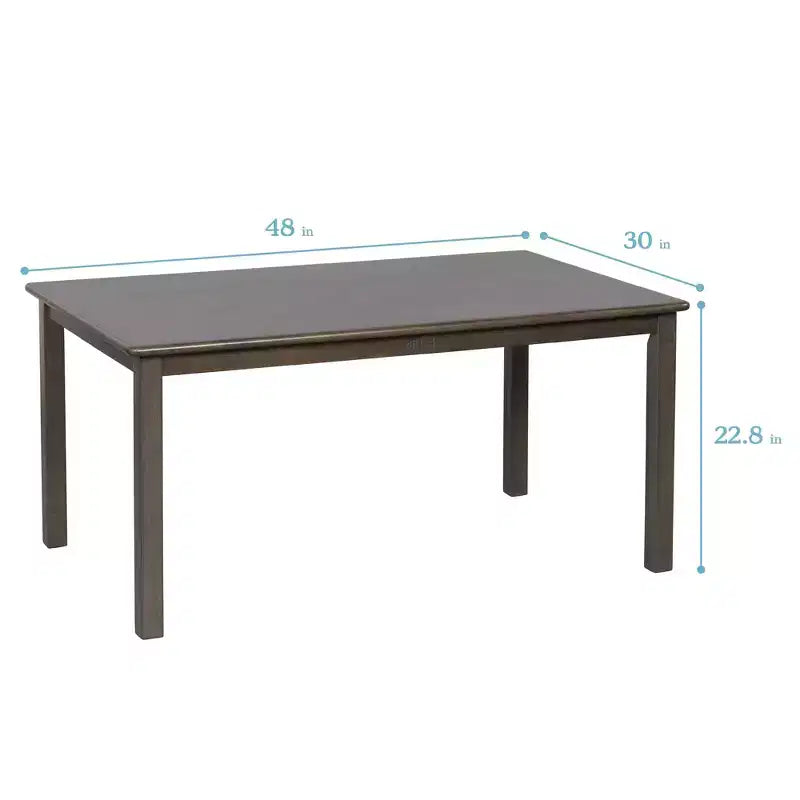 Table rectangulaire en bois dur ECR4Kids de 76,2 cm x 121,9 cm avec pieds de 55,9 cm, meubles pour enfants
