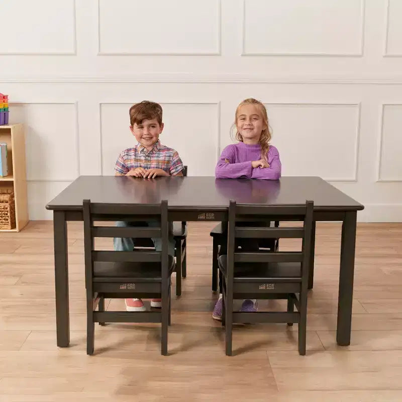 Table rectangulaire en bois dur ECR4Kids de 76,2 cm x 121,9 cm avec pieds de 55,9 cm, meubles pour enfants