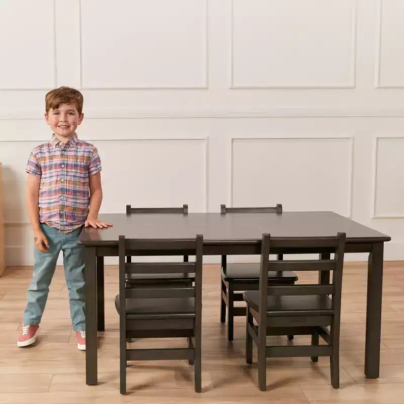 Table rectangulaire en bois dur ECR4Kids de 76,2 cm x 121,9 cm avec pieds de 55,9 cm, meubles pour enfants
