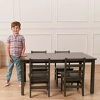 Table rectangulaire en bois dur ECR4Kids de 76,2 cm x 121,9 cm avec pieds de 55,9 cm, meubles pour enfants
