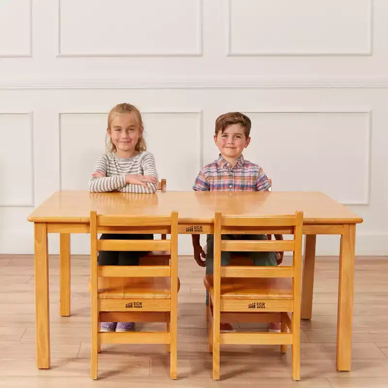 Table rectangulaire en bois dur ECR4Kids de 76,2 cm x 121,9 cm avec pieds de 55,9 cm, meubles pour enfants