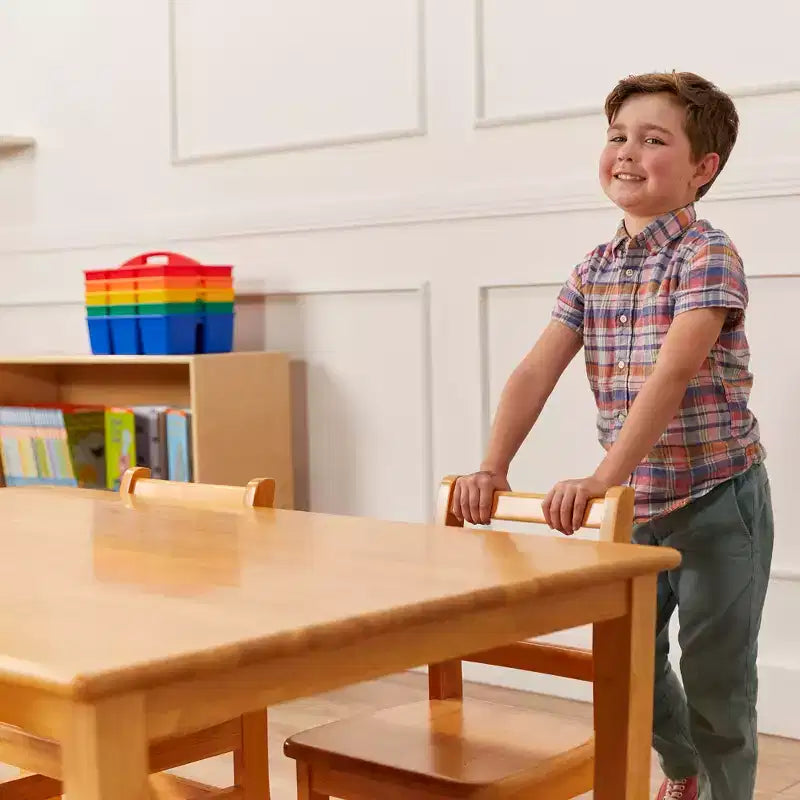Table rectangulaire en bois dur ECR4Kids de 76,2 cm x 121,9 cm avec pieds de 55,9 cm, meubles pour enfants