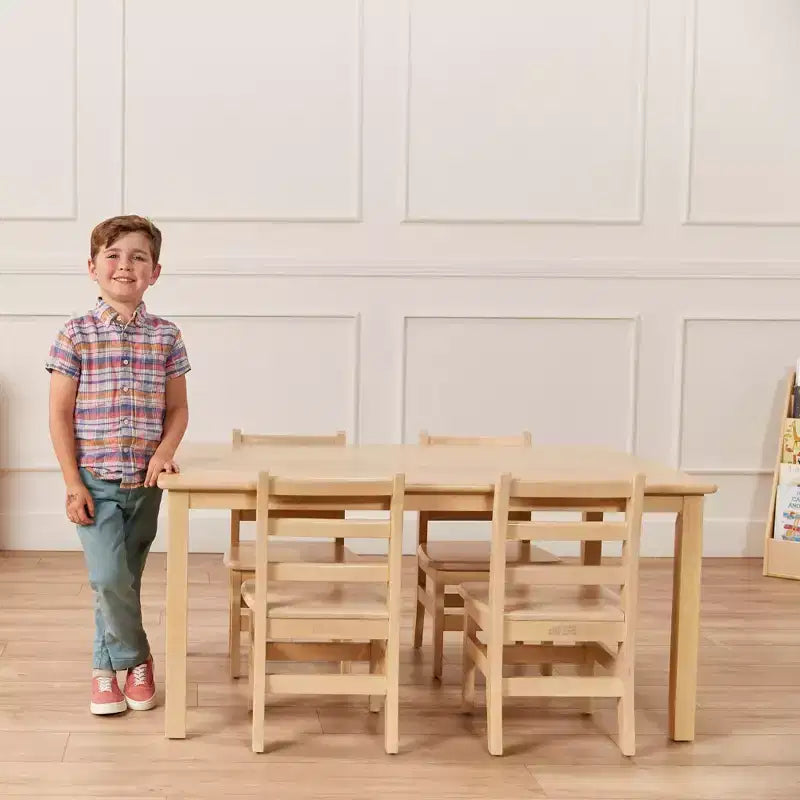 Table rectangulaire en bois dur ECR4Kids de 76,2 cm x 121,9 cm avec pieds de 55,9 cm, meubles pour enfants