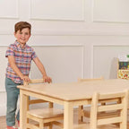 Table rectangulaire en bois dur ECR4Kids de 76,2 cm x 121,9 cm avec pieds de 55,9 cm, meubles pour enfants