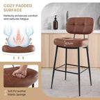 Costway Lot de 2/4 tabourets de bar avec siège rembourré, repose-pieds et pieds en métal en cuir PU pour cuisine