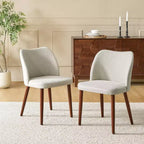 Chaise de salle à manger Elisa en tissu, style Mid-century moderne, lot de 2 | ART OF LIVING DESIGNS