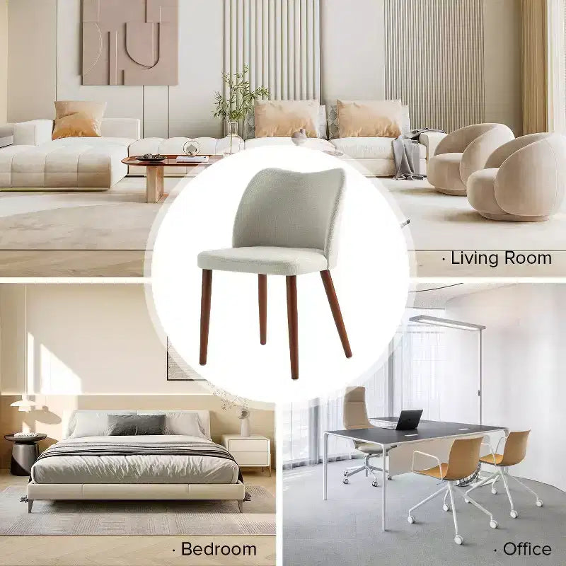 Chaise de salle à manger Elisa en tissu, style Mid-century moderne, lot de 2 | ART OF LIVING DESIGNS