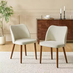 Chaise de salle à manger Elisa en tissu, style Mid-century moderne, lot de 2 | ART OF LIVING DESIGNS