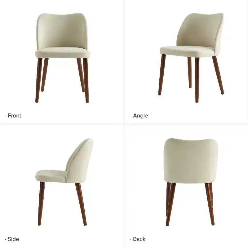 Chaise de salle à manger Elisa en tissu, style Mid-century moderne, lot de 2 | ART OF LIVING DESIGNS