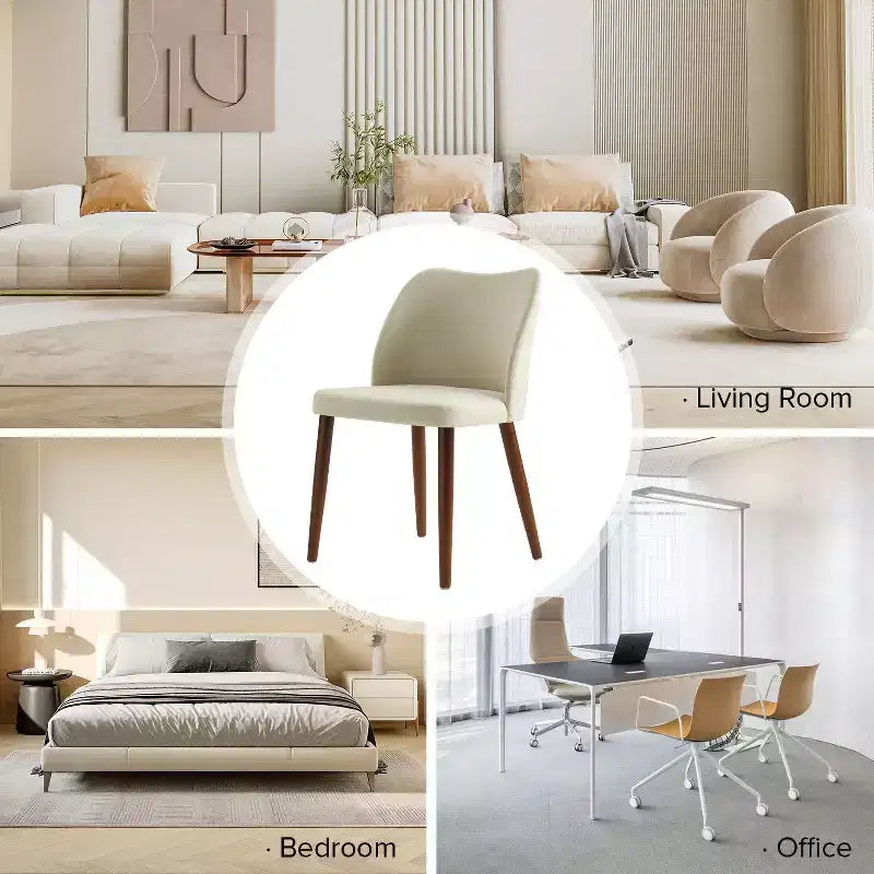 Chaise de salle à manger Elisa en tissu, style Mid-century moderne, lot de 2 | ART OF LIVING DESIGNS
