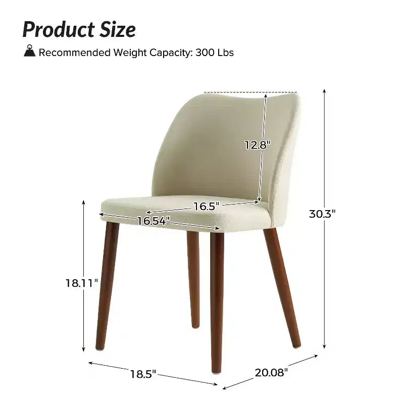 Chaise de salle à manger Elisa en tissu, style Mid-century moderne, lot de 2 | ART OF LIVING DESIGNS