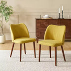 Chaise de salle à manger Elisa en tissu, style Mid-century moderne, lot de 2 | ART OF LIVING DESIGNS