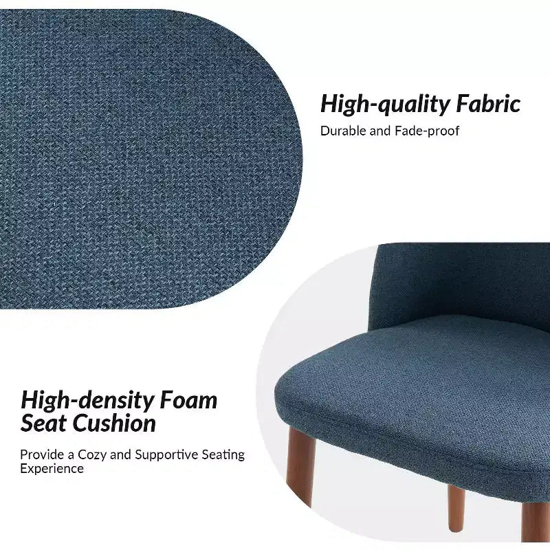 Chaise de salle à manger Elisa en tissu, style Mid-century moderne, lot de 2 | ART OF LIVING DESIGNS