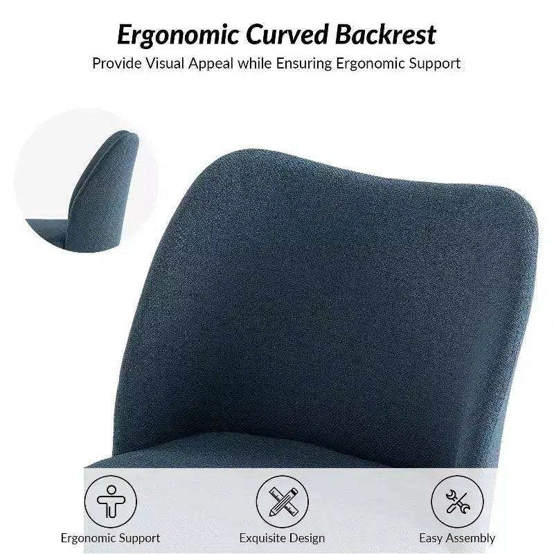 Chaise de salle à manger Elisa en tissu, style Mid-century moderne, lot de 2 | ART OF LIVING DESIGNS