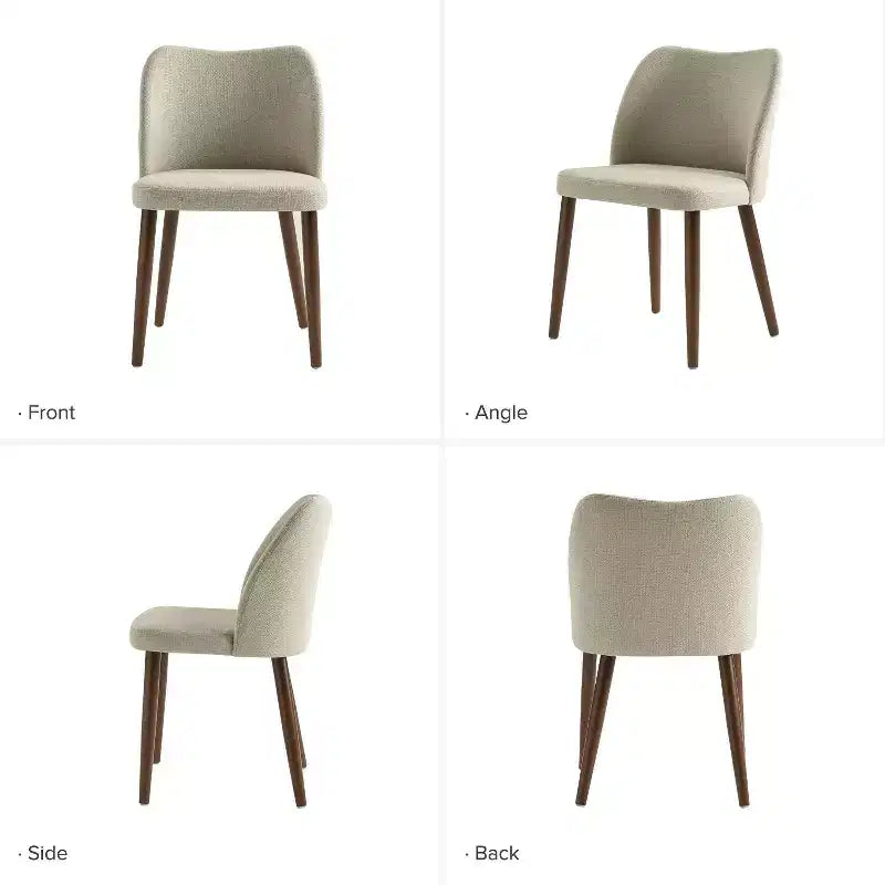 Chaise de salle à manger Elisa en tissu, style Mid-century moderne, lot de 2 | ART OF LIVING DESIGNS