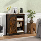 Meuble de rangement d'appoint Costway 32" style ferme avec porte coulissante de grange et étagères réglables