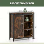 Meuble de rangement d'appoint Costway 32" style ferme avec porte coulissante de grange et étagères réglables