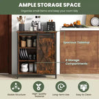 Meuble de rangement d'appoint Costway 32" style ferme avec porte coulissante de grange et étagères réglables