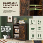 Meuble de rangement d'appoint Costway 32" style ferme avec porte coulissante de grange et étagères réglables