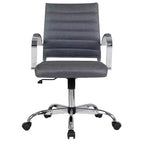 Chaise de bureau LeisureMod Benmar - Chaise d'ordinateur à dossier mi-haut en maille rembourrée avec réglage pivotant et inclinable, siège de bureau ergonomique pour bureau à domicile