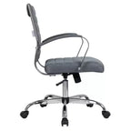 Chaise de bureau LeisureMod Benmar - Chaise d'ordinateur à dossier mi-haut en maille rembourrée avec réglage pivotant et inclinable, siège de bureau ergonomique pour bureau à domicile