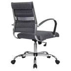 Chaise de bureau LeisureMod Benmar - Chaise d'ordinateur à dossier mi-haut en maille rembourrée avec réglage pivotant et inclinable, siège de bureau ergonomique pour bureau à domicile
