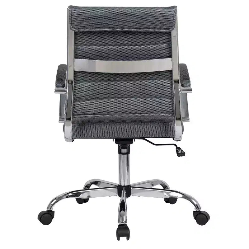 Chaise de bureau LeisureMod Benmar - Chaise d'ordinateur à dossier mi-haut en maille rembourrée avec réglage pivotant et inclinable, siège de bureau ergonomique pour bureau à domicile