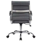 Chaise de bureau LeisureMod Benmar - Chaise d'ordinateur à dossier mi-haut en maille rembourrée avec réglage pivotant et inclinable, siège de bureau ergonomique pour bureau à domicile