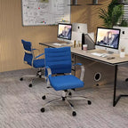 Chaise de bureau LeisureMod Benmar - Chaise d'ordinateur à dossier mi-haut en maille rembourrée avec réglage pivotant et inclinable, siège de bureau ergonomique pour bureau à domicile