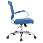 Chaise de bureau LeisureMod Benmar - Chaise d'ordinateur à dossier mi-haut en maille rembourrée avec réglage pivotant et inclinable, siège de bureau ergonomique pour bureau à domicile