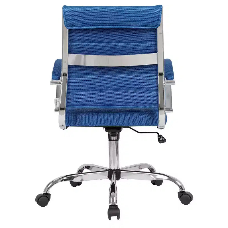 Chaise de bureau LeisureMod Benmar - Chaise d'ordinateur à dossier mi-haut en maille rembourrée avec réglage pivotant et inclinable, siège de bureau ergonomique pour bureau à domicile