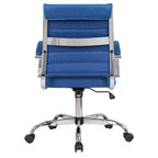Chaise de bureau LeisureMod Benmar - Chaise d'ordinateur à dossier mi-haut en maille rembourrée avec réglage pivotant et inclinable, siège de bureau ergonomique pour bureau à domicile