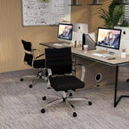 Chaise de bureau LeisureMod Benmar - Chaise d'ordinateur à dossier mi-haut en maille rembourrée avec réglage pivotant et inclinable, siège de bureau ergonomique pour bureau à domicile