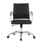 Chaise de bureau LeisureMod Benmar - Chaise d'ordinateur à dossier mi-haut en maille rembourrée avec réglage pivotant et inclinable, siège de bureau ergonomique pour bureau à domicile