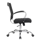 Chaise de bureau LeisureMod Benmar - Chaise d'ordinateur à dossier mi-haut en maille rembourrée avec réglage pivotant et inclinable, siège de bureau ergonomique pour bureau à domicile