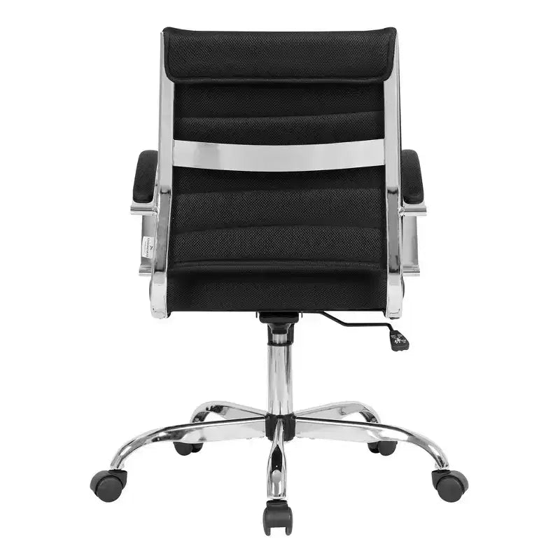 Chaise de bureau LeisureMod Benmar - Chaise d'ordinateur à dossier mi-haut en maille rembourrée avec réglage pivotant et inclinable, siège de bureau ergonomique pour bureau à domicile