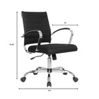 Chaise de bureau LeisureMod Benmar - Chaise d'ordinateur à dossier mi-haut en maille rembourrée avec réglage pivotant et inclinable, siège de bureau ergonomique pour bureau à domicile