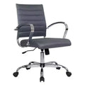 Chaise de bureau LeisureMod Benmar - Chaise d'ordinateur à dossier mi-haut en maille rembourrée avec réglage pivotant et inclinable, siège de bureau ergonomique pour bureau à domicile