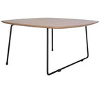 Table basse carrée LeisureMod Pembroke Mid-Century Modern avec plateau en bois et cadre en fer thermolaqué, Bois naturel
