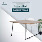 Table basse carrée LeisureMod Pembroke Mid-Century Modern avec plateau en bois et cadre en fer thermolaqué, Bois naturel