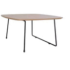 Table basse carrée LeisureMod Pembroke Mid-Century Modern avec plateau en bois et cadre en fer thermolaqué, Bois naturel