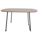 Table basse carrée LeisureMod Pembroke Mid-Century Modern avec plateau en bois et cadre en fer thermolaqué, Bois naturel