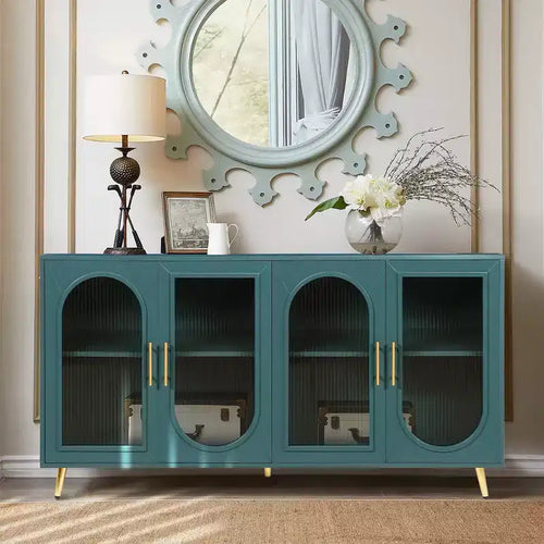 Meuble de rangement d'appoint à 2 portes, buffet en bois, meuble console média avec pieds en métal pour la cuisine, le salon ou l'entrée